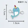 Accesorios de Animales del Océano Arcoíris Colgante Creativo Doble Colgante Aleación con Goteo de Aceite Accesorios de Joyería Pendientes Pulsera Collar DIY