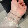 Suave en la muñeca~Pulsera de corazón con lazo de luz de estrellas brillante para mujer, nuevo modelo 2026, joyería de corazón azul de diamante para niñas