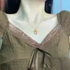 Colar Simples de Gatinho Dourado para Mulheres, Moda Retrô, Estilo Cool, Corrente de Clavícula de Nicho, Corrente para Suéter com Temperamento