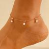 Tobillera de Gota de Agua de Color con Pedrería Transfronteriza Europea y Americana para Mujer Estilo Ins Plata Triturada de Alto Grado Joyería para Tobillo con Perla Redonda Irregular