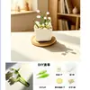 Vaso de flor esmaltado Zibo, ornamento de flor de vidro para suculentas, planta verde, buquê de flores artificiais de presente para dezembro, decoração de mesa