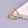 J129 Anillo Geométrico Hueco de Círculo Diseño Simple Rojo Ins Blogger Mezclar y Apilar Usar Anillo de Acero Inoxidable