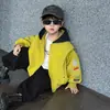 Chaqueta de Otoño para Niño 2083 Primavera/Otoño Nuevo Estilo Versión Coreana para Niños Chaqueta de Motocicleta de Moda Ropa Urbana Genial para Niños Pequeños