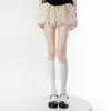 Calcetines de canalé de algodón de doble aguja de micropresión para pantorrilla para ir al trabajo en otoño, estilo escolar JK japonés, Lolita, Miu, calcetines holgados estilo coreano