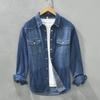 Chaqueta Camisa de Mezclilla Ajustada para Hombre de Primavera y Otoño Tendencia Casual Joker Manga Larga Chaqueta Cardigan Venta al por Mayor de Fábrica