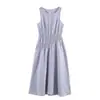 Comércio Exterior Transfronteiriço Roupas Femininas 2026 Novos Produtos Estilo Europeu e Americano Moda Colete sem Mangas Vestido Midi Xadrez 3152308