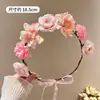 Tiara de Coroa de Flores de Princesa, Tiara Estilo Floresta, Acessório de Cabelo com Flores, Tiara de Fita de Fada, Flor de Cabelo para Menina, Novo Modelo 2026