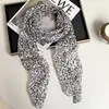 Nuevo Pañuelo de Seda con Impresión de Alta Gama, Diadema Coreana Simple de Puntos Relajada y Multiusos, Estampado de Leopardo, Procesamiento de Cinta Dulce y Fresco y Personalización