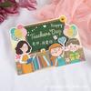Tarjeta creativa dorada para el Día del Maestro Nuevo, regalo de graduación simple, bendición para estudiantes de primaria, tarjeta de felicitación de agradecimiento para el maestro