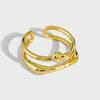 Anillo de doble nudo de personalidad de moda red popular coreana ins anillo liso viento frío anillo de nudo irregular venta al por mayor
