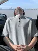 Camiseta de Manga Corta Henley Desconstruida de la NASA para Hombre 2026 Nuevo Verano Juvenil Chico Malo Guapo Marca de Tendencia Americana Top