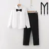 Uniforme escolar primário primavera/verão outono roupa de performance infantil conjunto camisa branca de manga longa creche roupa de performance vestido