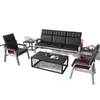 Sofá de Oficina Sofá de Tres Plazas Mesa de Café Sofá Simple Moderno para Oficina de Negocios Sala de Recepción Estructura de Hierro Sofá para Invitados