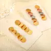 Brincos Estilo Europeu e Americano, Design Moderno e Simples, Brincos Redondos Geométricos com Emendas Personalizadas, Brincos de Aço Inoxidável para Mulheres