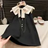 2025 Nuevo Estilo de Verano Falda Versátil Vestido Chaleco Estilo Francés Vestido Elegante sin Mangas para Niñas