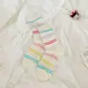 Calcetines Dopamina para Mujer, Estilo Delgado de Verano, Calcetines en Capas, Bloques de Color, Calcetines de Malla Transpirable de Caña Media, Calcetines de Niña de Moda Estilo Ins, Venta al por Mayor
