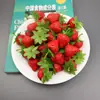 Modelo de fresa simulada Plástico Fruta de fresa pequeña Accesorios de utilería para fotografía Decoración del hogar Tienda Decoración infantil Muebles