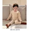 Conjunto Suave de Algodón Puro Grueso para Niños, Otoño e Invierno, Forro Polar, Sin Costuras, Conjunto de Pijama para Niñas (Top y Pantalón)