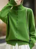 Cardigan de Punto de Cuello Alto Medio Estilo Old Money Suéter Chaqueta Gris para Mujer 2025 Nuevo Francés Elegante Adelgazante Camisa Base