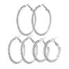 Conjunto de varias piezas de pendientes y anillo de aleación de diamantes para mujer, estilo europeo y americano, de moda transfronteriza, adecuado para fiestas de viajeros.