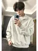 Sudadera para hombre de media cremallera con cuello alto, color liso, corte holgado, top casual para usar como capa base, venta al por mayor desde el fabricante