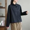Real-time All-match Loose Slim-fit Nacional Trendy Borboleta Bordada Camisa de manga comprida Design Niche plus size Camisa para Mulheres