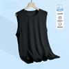 Chaleco Delgado para Hombre Seda de Hielo Verano Deportes Fitness Camiseta Base Hombro Ancho Sin Mangas Secado Rápido Hombre Moderno
