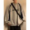 Sudadera de cuello redondo para hombre, estilo americano, retro, gruesa, holgada, para estudiantes, de marca moderna, informal, sin sombrero, para primavera y otoño