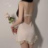 Guiruo Sexy com Aros de Aço Bojo Roupa Íntima Desejo Puro Doce Perspectiva Renda Alça Camisola Feminina Conjunto 4240