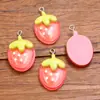 6 Tipos de Acessórios de Resina DIY: Pingentes de Frutas e Legumes, Pêssego Transparente, Cereja, Melancia, Morango, Maçã, Berinjela