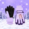 Crianças de 3 a 17 anos, crianças luvas infantis grossas à prova de frio, à prova d'água, à prova de vento, antiderrapantes, quentes, de algodão para neve para esqui, inverno
