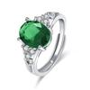 Comercio Exterior Transfronterizo Pequeño Chanel Elegante Elegante Esmeralda Diamante Zafiro Propuesta Anillo de Diamante Joyería para Mujer