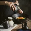 Pote Grande para Vinagre Garrafa de Óleo para Restaurante Japonês com Tampa Frasco de Condimento de Cerâmica Pote Pequeno para Vinagre de Cozinha Doméstica Pote para Molho de Soja