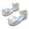 Zapatos planos para niños para mujer 2025 Nuevo estilo Princesa Elsa Tacones altos Lazo Lentejuelas Pedrería Medianos y Grandes Zapatos de estudiante para niños Modernos