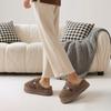 Pantuflas de Algodón Nanbowan para Mujer en Otoño e Invierno Nuevas Pantuflas de Casa de Suela Gruesa con la Sensación de Estar Pisando Mierda, Pantuflas Cálidas de Lana y Algodón con Forro de Felpa Antideslizantes
