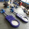 Válvula de compuerta de cuchilla con control neumático, Válvula para lodos de minería, Pz673X Dn150 Válvula de compuerta de cuchilla de cierre rápido para descarga de escoria