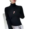 Cachemira Otoño/Invierno 2025 Nuevo Suéter de Lana Gruesa de Manga Larga con Cuello Alto para Mujer, Moderno, Versátil, Informal