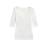 699-2026 Estilo Nuevo Primavera/Verano Top Casual de Cuello V Puro Deseo para Mujer, Ajuste Ceñido Sexy Adelgazante Camiseta de Manga Media