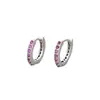 Pendientes de Aro Redondos con Incrustaciones de Circonita de Colores Estilo Europeo y Americano, de Venta Caliente Transfronteriza, Pendientes de Moda Versátiles al por Mayor