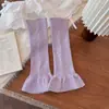 Polainas de punto con cuentas para mujer de otoño e invierno, estilo Lolita coreano, calcetines gruesos y cálidos para pantorrilla