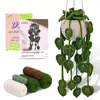 Paquete de Materiales de Ganchillo Más Vendidos Transfronterizos Lana Flores en Maceta Hechas a Mano Adornos DIY Regalos Navideños Tejer Tejido a Mano