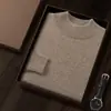 Suéter de Lana Cachemira de Cuello Medio Alto para Hombre Suéter de Cachemira Sin Costuras de Una Pieza Suéter de Punto Pulóver para Hombre Talla Grande
