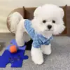 Camisa de Mezclilla de Manga Corta para Perro y Gato Primavera y Verano Estilo Coreano Guapo Ropa para Perros Medianos y Pequeños Teddy Bixia Yorkshire
