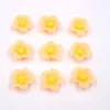 Color de primavera 13 mm flor plana de resina lirio flor de rosa bicolor tridimensional accesorios decorativos DIY