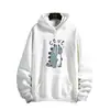 Sudadera con capucha para hombre con estampado pequeño de dinosaurio, forrada de polar, adecuada para parejas, prenda exterior de moda, top versátil y holgado para adolescentes