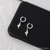 Pendientes de clip geométricos con diseño de relámpago y viento oscuro de Bolo, sin agujeros, personalizados para mujer y de moda para hombre.