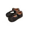 Zapatos de Princesa para Niña Talla 22-26, Estilo Coreano Calados Tejidos Moda Infantil Zapatos de Piel, Zapatos Individuales para Niña Pequeña 5872