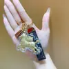 Colgante Creativo de Oro Puro 999 para Teléfono Móvil, Llavero para Bolso, Adorno con Cordón de Cuero, Regalo para Novia, Año del Caballo