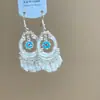 Brincos de Saia com Diamante Rosa Estilo Étnico de Nicho de Luxo Exótico Brincos Estilo Festa Brincos Femininos 2025 Novo