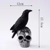 Enfeites de Corvo de Halloween Transfronteiriços, Enfeites de Modelo de Crânio Brilhante Personalizados, Adereços de Casa Assombrada, Enfeites de Resina LED